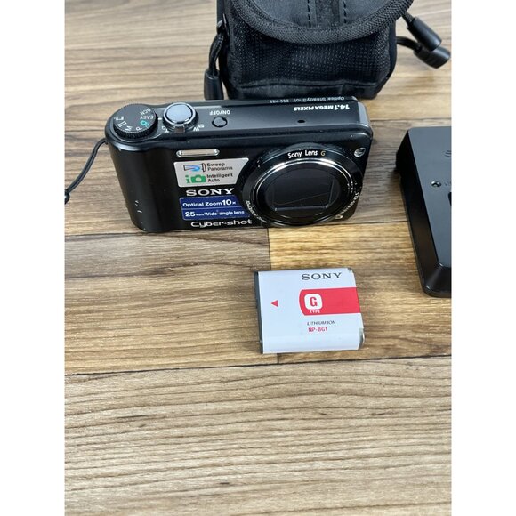 Sony CyberShot DSC-H55 14.1MP 10x Optical Zoom Digital Camera Black W/ Charger - Picture 3 of 14